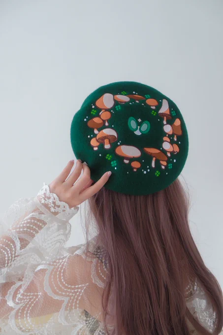 the fairy ring beret  only a few left and they're included in our Year End Sale   