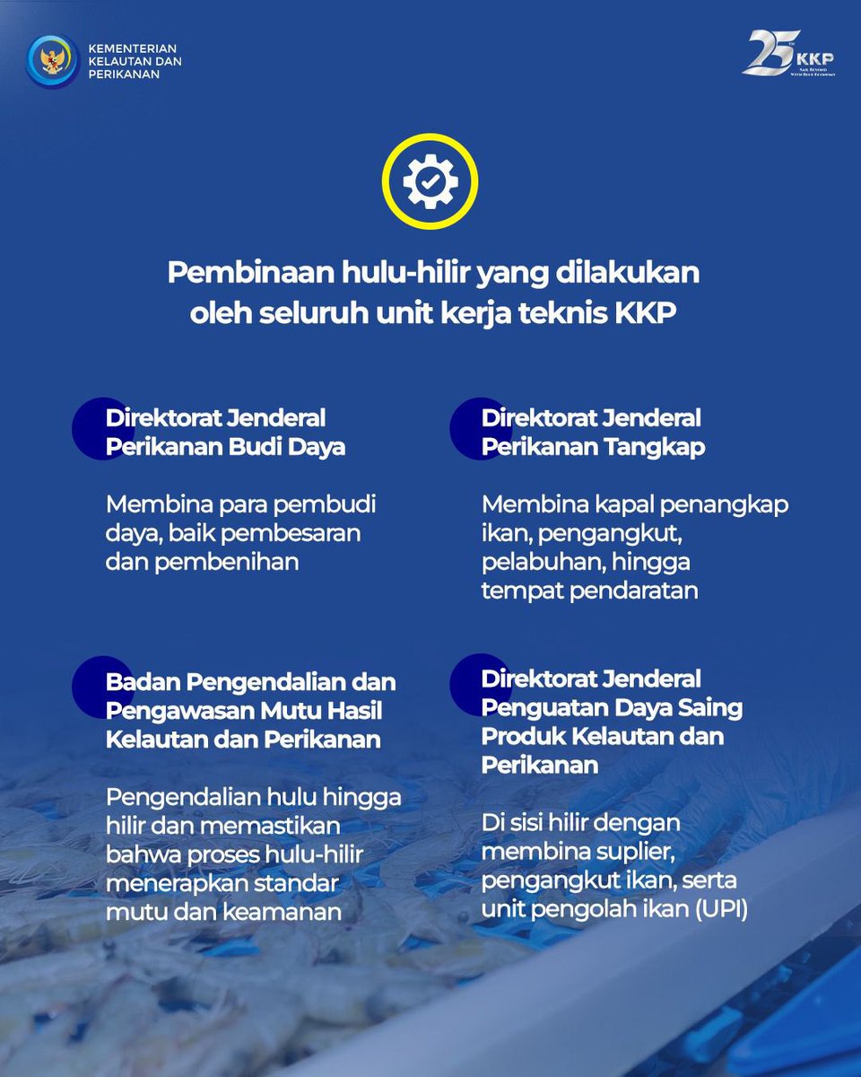 kkpgoid's tweet photo. @bppmhkp dan juga menjaga keamanan hasil perikanan hulu–hilir dengan bersinergi antar unit eselon 1 di KKP
#PanganBiru #25TahunKKP #SailBeyondWithBlueEconomy #2024KKPBeyond #EkonomiBiru #MenteriKKP #KKPGOID #SaktiWahyuTrenggono #PenjaminanMutu #IMFBF2024 #QualityAssurance #MutuPerikanan https://t.co/EVrH0RyobG