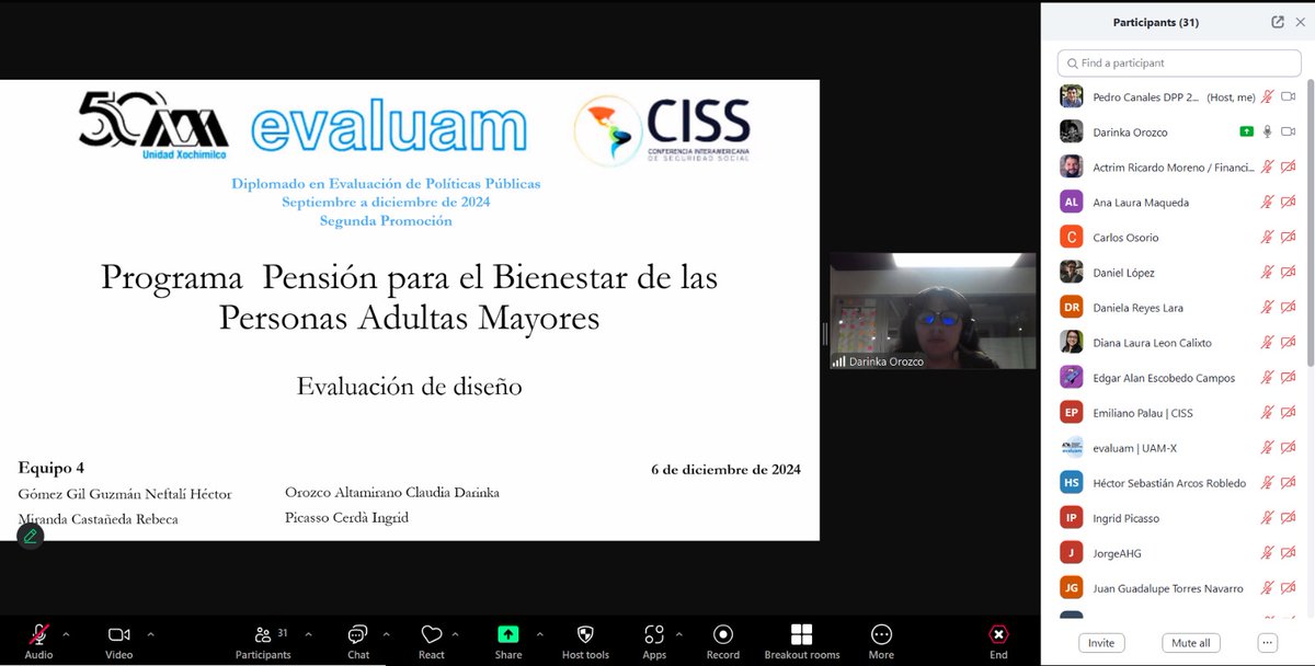 🎓✨ ¡Estamos cerrando con éxito el Diplomado en Evaluación de Políticas Públicas!

Hoy se llevó a cabo una sesión especial donde l@s participantes presentaron sus policy briefs sobre evaluaciones a programas públicos. Fue un espacio lleno de propuestas innovadoras, análisis