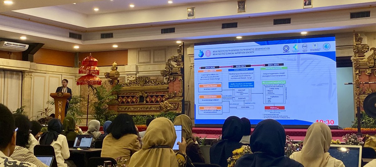 jrbiesiekierski's tweet photo. Jacus Nacus, Wageningen University & Research @CGN_Wageningen, and The Food and Nutrition Research Institute Philippines @DOSTphl presents systematic approach to building rationale, design and development of research to support gene-based nutrition recommendations #APNNO #APCCN https://t.co/9ABgfRnNXG