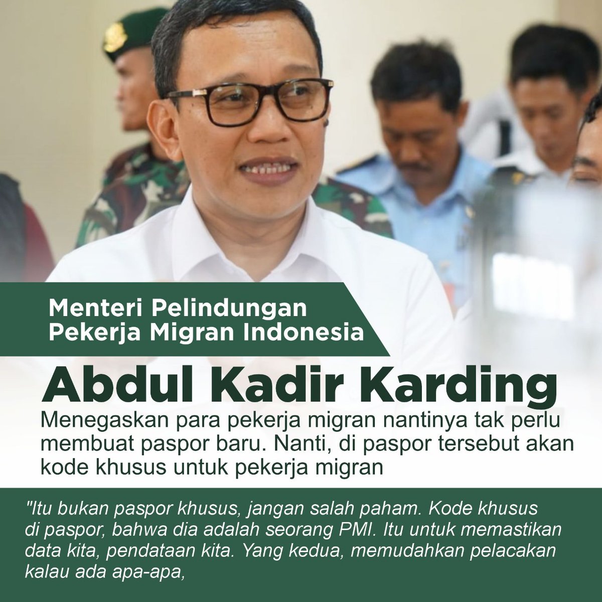 KIZZURA (@kizurra0) on Twitter photo <a href="/Pusvita95/">Pusvita</a> <a href="/Kadir_Karding/">Abdul Kadir Karding</a> <a href="/prabowo/">Prabowo Subianto</a> <a href="/gibran_tweet/">Gibran Rakabuming</a> <a href="/setkabgoid/">Sekretariat Kabinet</a> <a href="/KemensetnegRI/">Sekretariat Negara</a> <a href="/kemenp2mi/">Kementerian Pelindungan Pekerja Migran Indonesia</a> Akan dilakukan upaya2 yang bisa menangani terjadinya pengiriman PMI Ilegal oleh pak menteri <a href="/kemenp2mi/">Kementerian Pelindungan Pekerja Migran Indonesia</a> <a href="/Kadir_Karding/">Abdul Kadir Karding</a>.
#MenteriP2MICegahPMIIlegal <a href="/Pusvita95/">Pusvita</a> <a href="/Kadir_Karding/">Abdul Kadir Karding</a> <a href="/prabowo/">Prabowo Subianto</a> <a href="/gibran_tweet/">Gibran Rakabuming</a> <a href="/setkabgoid/">Sekretariat Kabinet</a> <a href="/KemensetnegRI/">Sekretariat Negara</a> <a href="/kemenp2mi/">Kementerian Pelindungan Pekerja Migran Indonesia</a> Akan dilakukan upaya2 yang bisa menangani terjadinya pengiriman PMI Ilegal oleh pak menteri <a href="/kemenp2mi/">Kementerian Pelindungan Pekerja Migran Indonesia</a> <a href="/Kadir_Karding/">Abdul Kadir Karding</a>.
#MenteriP2MICegahPMIIlegal