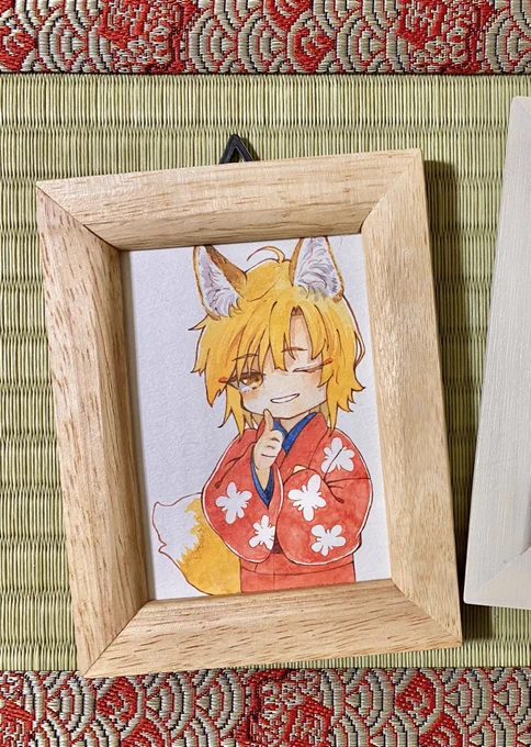 赤のきつねちゃん原画お迎えいただきました! このきつねっ子シリーズは完売しましたありがとうございます!