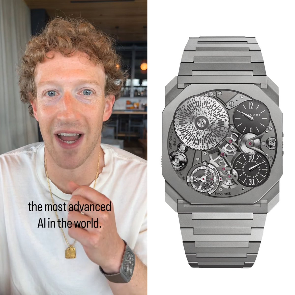 Meta CEO マーク・ザッカーバーグ ブルガリ オクト フィニッシモ 