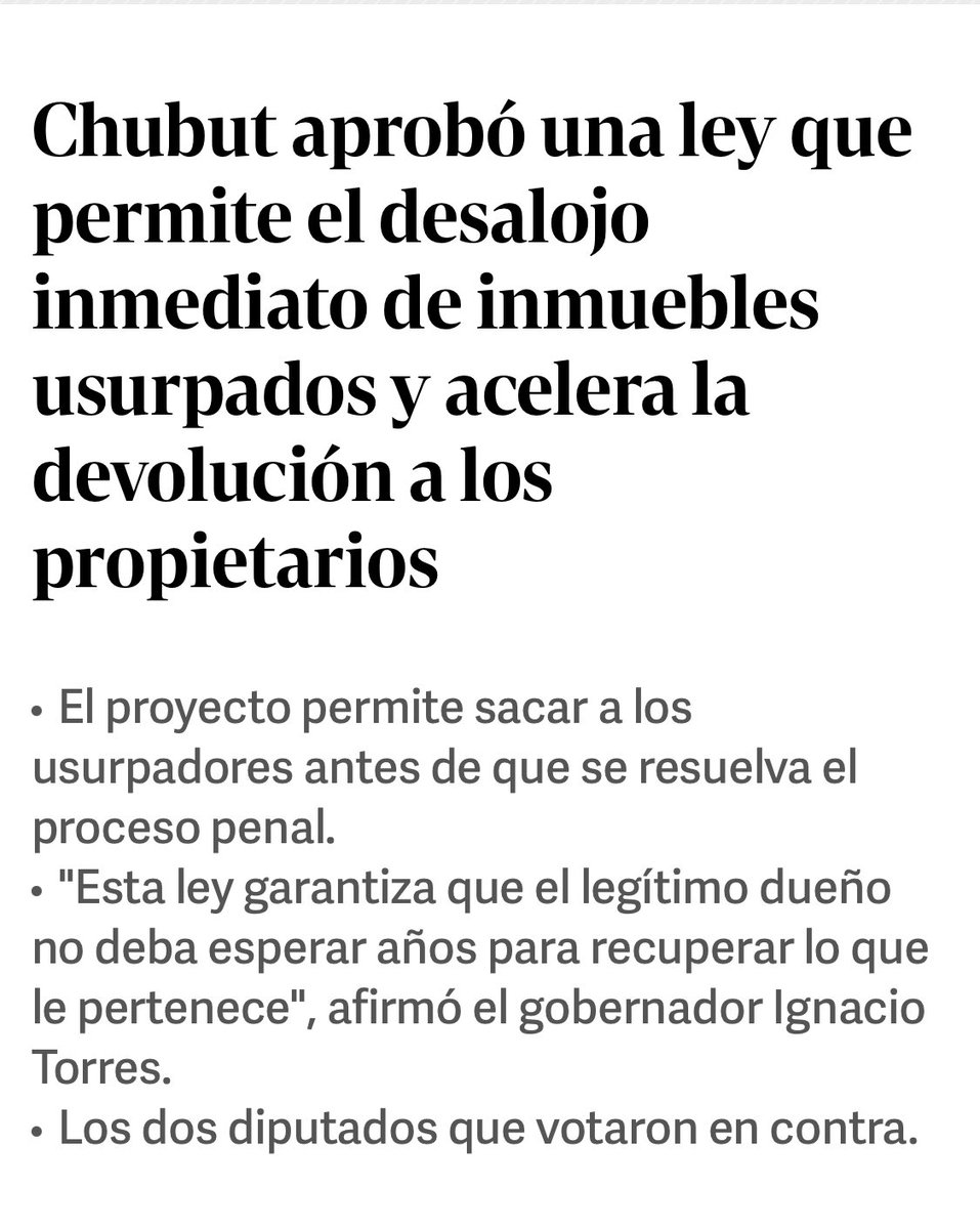 florenciarietto's tweet photo. En Buenos Aires si te usurpan te mandan a hablar con Larroque que llama al Renabap y convierte a la usurpación en barrio por la ley de villas. Una tragedia. Bien @NachoTorresCH. Bien para Chubut💪🏻 https://t.co/gmMgWtNtKz