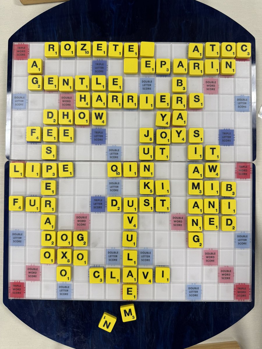 Magratheazaphod's tweet photo. My great day meant that I got to play former world champion Wellington Jighere of Nigeria! I played one of my favorite plays ever, DESPERADO from the DE when there was no other bingo available (besides HEADROPES, another 9 that I was less sure of). But lost 391-528. https://t.co/QicJqYEGNu