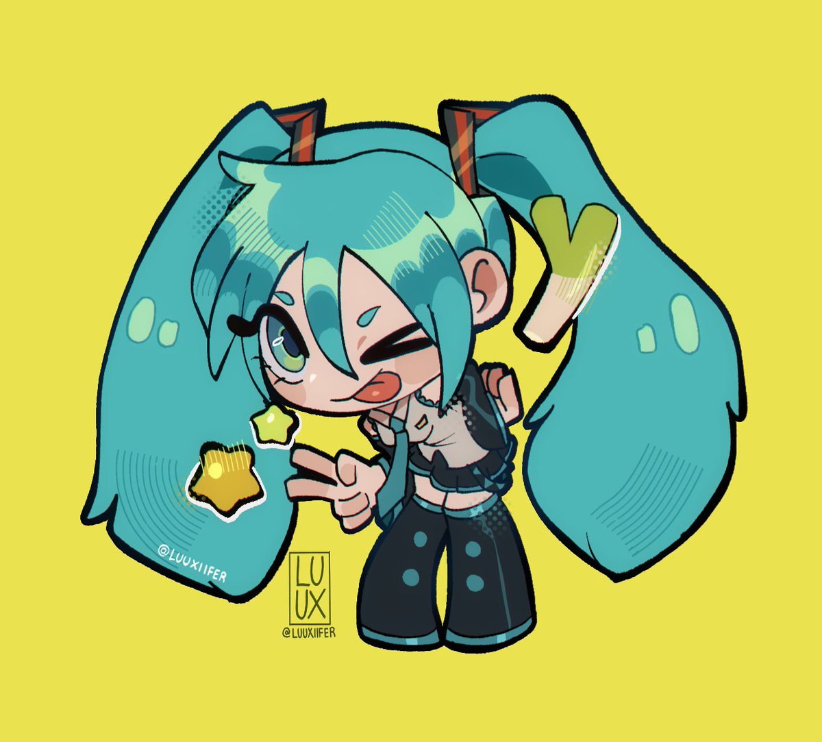 Luuxiifer's tweet photo. Hatsune Miku Chibi✨ 

#VOCALOID #digitalart https://t.co/vMTKgFwySr