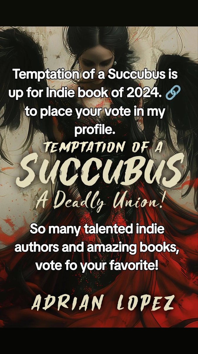 Go vote for your favorite indie book of 2024. Temptation of a Succubus is nominated.