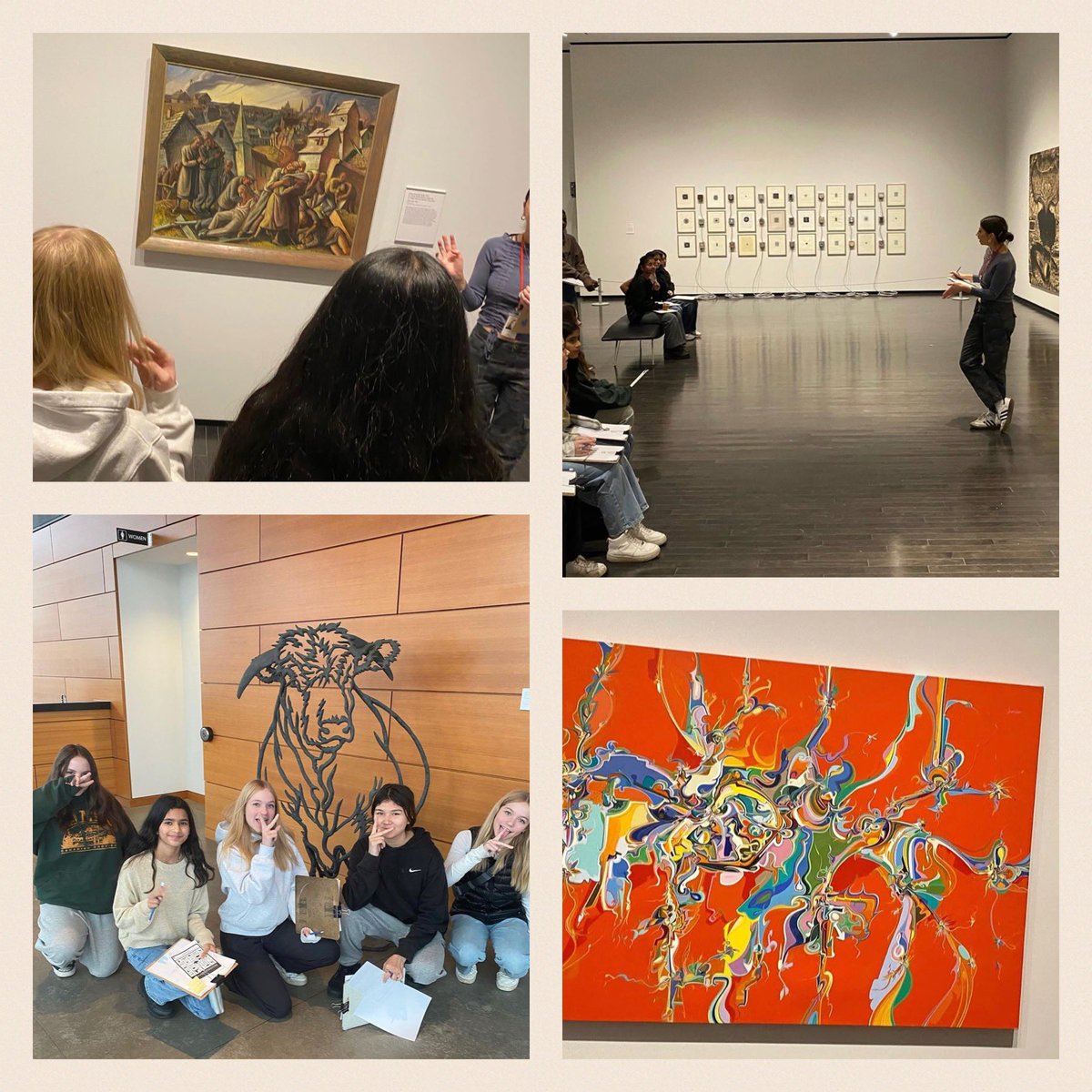 Gr 8/9 artist visited the Alberta Art Gallery to experience art on display and engage in discussion and art intro #ecsdfaithinspires