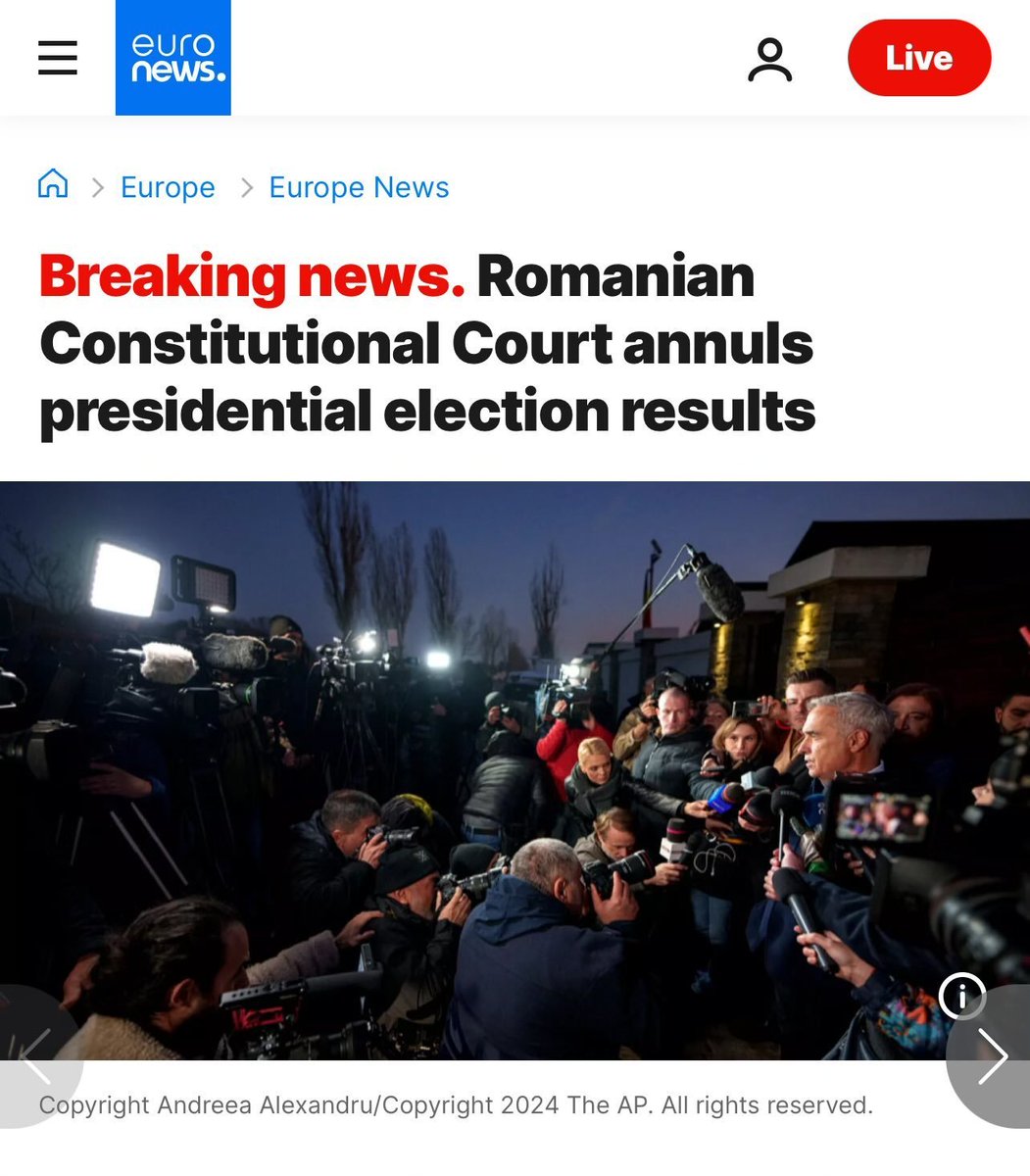 Ok, I had a detailed look at the declassified Romanian intelligence documents (presidency.ro/ro/media/comun…) on the basis of which the election results were cancelled and the craziest part of all this is that they actually don't prove foreign interference or manipulation.

What do