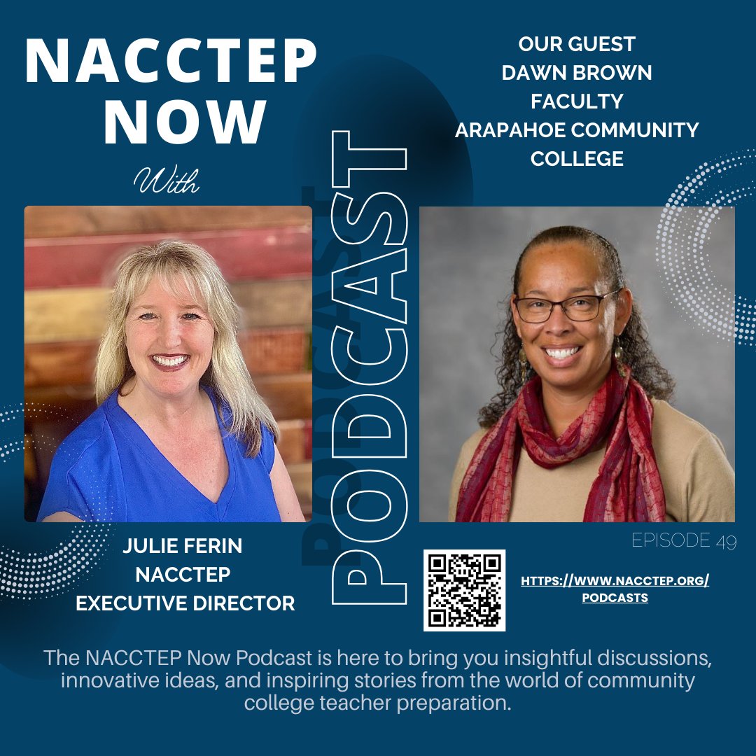 nacctep's tweet photo. 🎧 New episode of #NACCTEPNow! 🌟
Dawn Brown from Arapahoe Community College's Early Childhood Education Program joins us on **NACCTEP Now** to share her inspiring journey from civil engineer to early childhood educator! 📷📷 https://t.co/uqVMX1nEVF