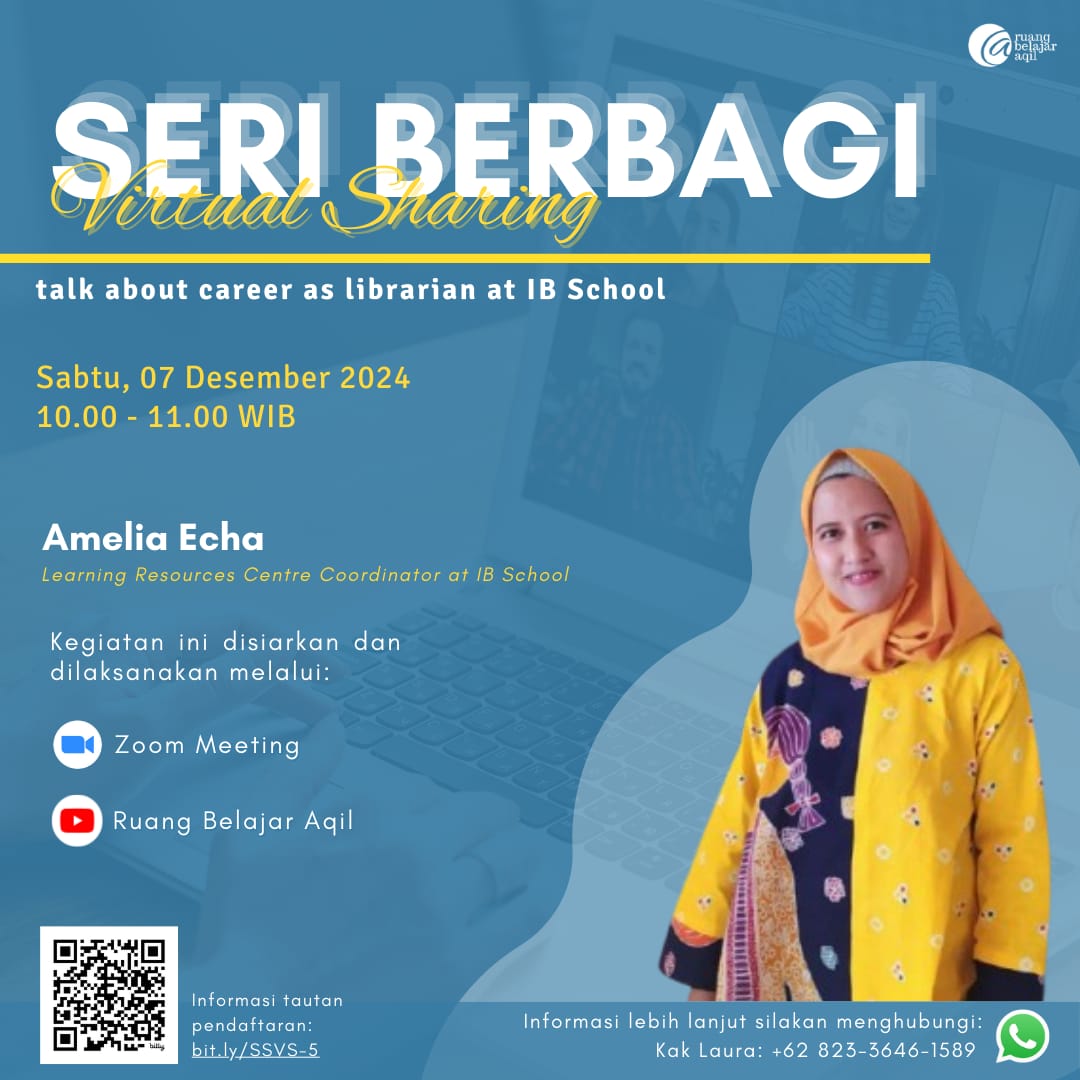 RBA_ID's tweet photo. Hai,Teman-teman!

Pada pagi hari ini, Ruang Belajar Aqil (RBA) melaksanakan kegiatan Seri Berbagi Virtual Sharing dengan tema "Talk about career as librarian at IB School" yang dinarasumberi oleh Ibu Amelia Echa.

#seriberbagi https://t.co/43NpCFLH83