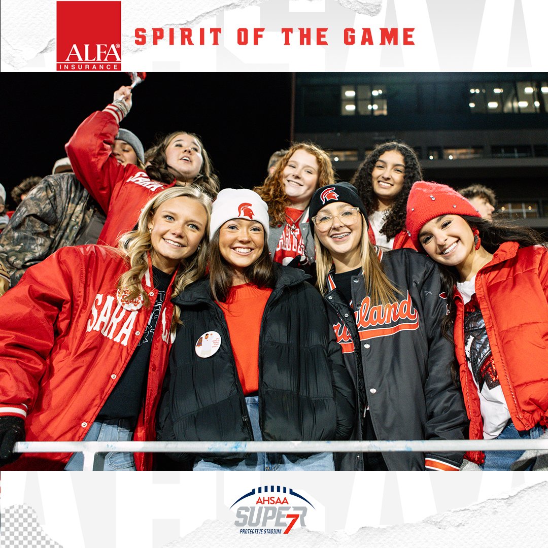 Check out the school spirit from these <a href="/SaralandHigh/">SHS</a> fans in this <a href="/Alfa_Insurance/">Alfa Insurance</a> Spirit of the Game snapshot! 

#Super7 | #StateYourClaim | <a href="/Alfa_Insurance/">Alfa Insurance</a> | #6A | <a href="/AHSAAUpdates/">AHSAA</a>