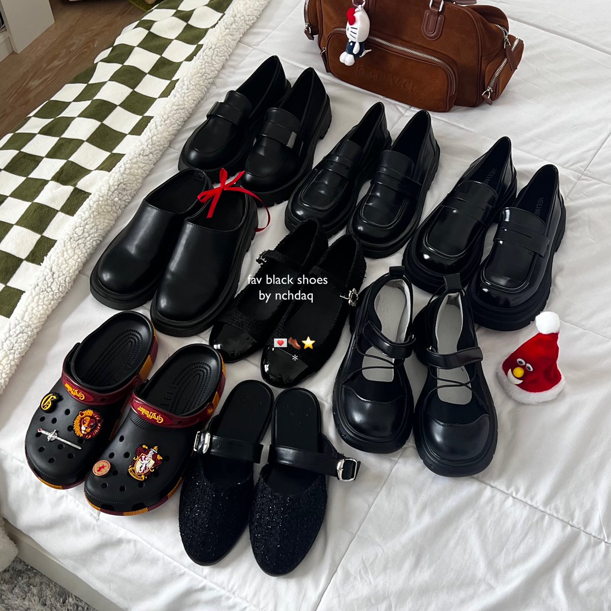 nchdaq's tweet image. มีคนขอให้ป้ายยาสีดำ วันนี้เลยรวมรองเท้าสีดำทั้งหมดที่ชอบในปี 2024 ให้ฮะ loafers , maryjane คัทชู หรือสลิปออนมีครบทุกแนว 300-2,000+ รีวิวแบบผู้ใช้จริง เดินเยอะ🎅🏼🐈‍⬛