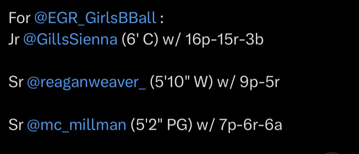 EGR GBB (@egr_girlsbball) on Twitter photo Itβs a marathon not a sprint, we will get on track and figure it out on this journey as one! Came up short vs HUD tonight 57-44 on the road. Back to work in am! Few game stats <a href="/GillsSienna/">Sienna Gills</a> with a DOUBLE DOUBLE! <a href="/reaganweaver_/">Reagan Weaver</a> <a href="/mc_millman/">mc millman</a> Keep Working! πͺπ½ Itβs a marathon not a sprint, we will get on track and figure it out on this journey as one! Came up short vs HUD tonight 57-44 on the road. Back to work in am! Few game stats <a href="/GillsSienna/">Sienna Gills</a> with a DOUBLE DOUBLE! <a href="/reaganweaver_/">Reagan Weaver</a> <a href="/mc_millman/">mc millman</a> Keep Working! πͺπ½