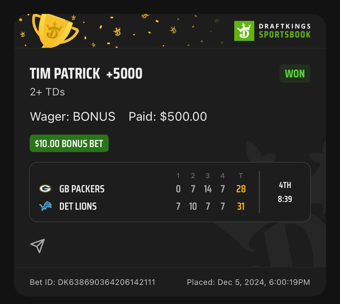 lutchknows's tweet photo. Wait been a day am I the only one? #TimPatrick #draftkings @DraftKings @Tpstreets https://t.co/gVMlKLjmpM