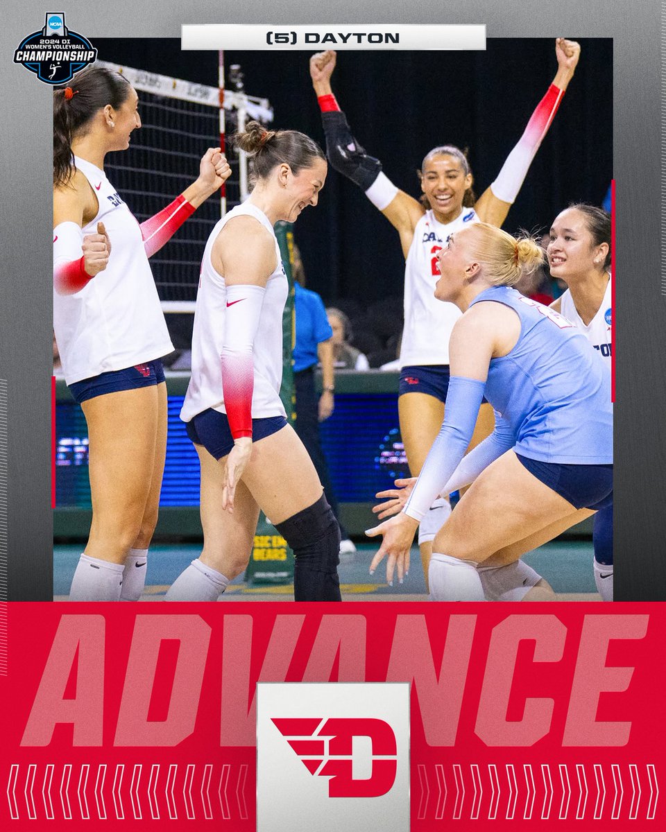 THE FLYERS ARE GOING TO THE ROUND OF 16 FOR THE FIRST TIME IN PROGRAM HISTORY ✈️

(5) <a href="/DaytonVB/">Dayton Volleyball</a> defeats (4) Baylor to move on to Regionals!

#NCAAWVB