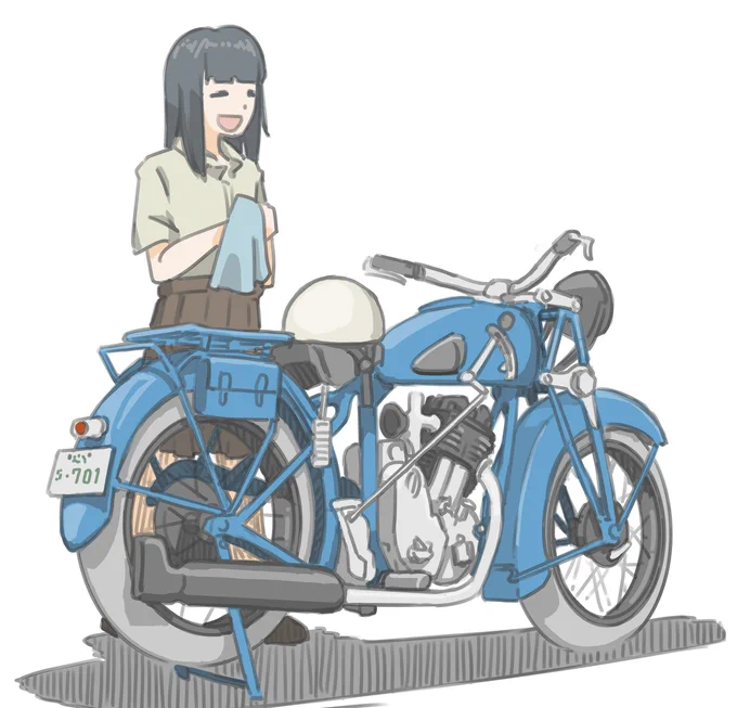 緊急尿意クエストをクリアした女子です。 (TIZ-am-600)【再掲】 #バイクJK #イラスト