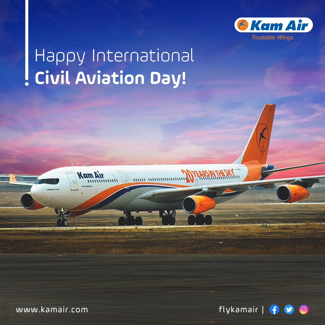 KamairRQ's tweet photo. Today, we celebrate International Civil Aviation Day! ✈️
Kam Air takes pride in connecting people and places, making the world smaller with every flight.
Here's to the skies that unite us! 🛫
#InternationalCivilAviationDay #KamAir #ConnectingWorld https://t.co/lQGEpyWD9R