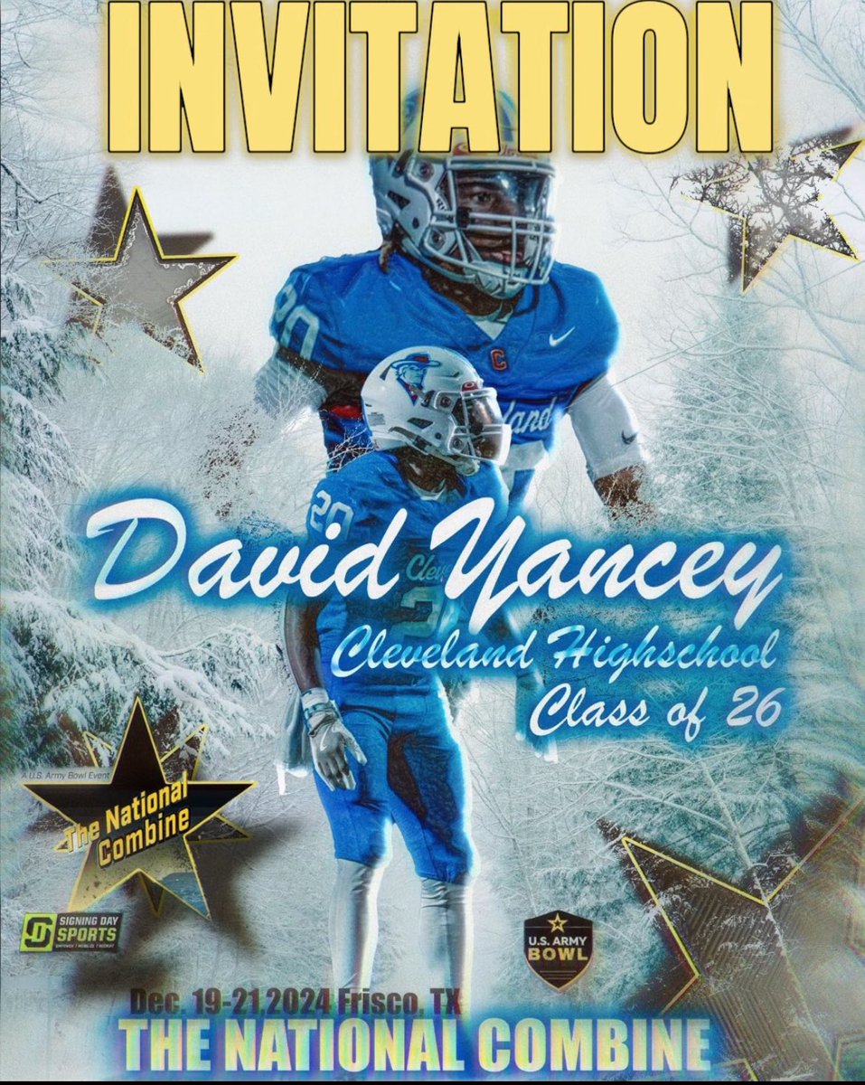 Proud to receive my official invitation letter to #TheNationalCombine at the <a href="/USArmyBowl/">Military Appreciation Bowl Week</a> . Thank you <a href="/Get__Recruited/">Get Recruited</a> <a href="/ArmyBowlCombine/">USArmyBowlCombine</a> <a href="/elite360recruit/">ELITE 360 Recruiting</a> 
See you in Texas🎰✌🏾 <a href="/CSmithScout/">Chris Smith</a> <a href="/ChandlerTygard/">𝘾𝙝𝙖𝙣𝙙𝙡𝙚𝙧 𝙏𝙮𝙜𝙖𝙧𝙙</a> <a href="/One11Recruiting/">One11 Recruiting</a> @Recruiting_AS <a href="/VolBeast21/">Gerald Riggs Jr</a> @On3Recruits <a href="/CoachSafford/">Darius Safford</a>