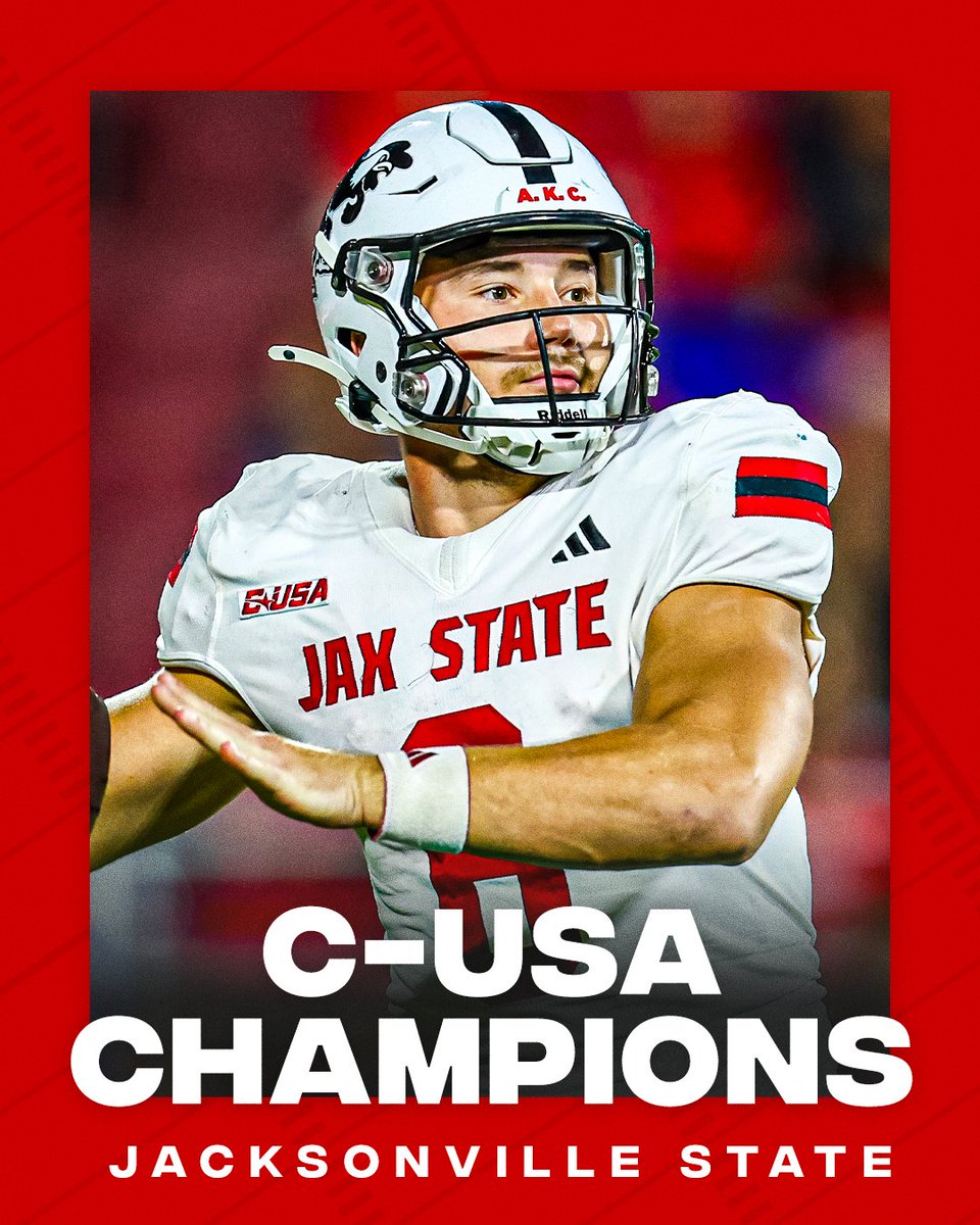 JACKSONVILLE STATE BLOWS OUT WESTERN KENTUCKY TO WIN THE C-USA TITLE 🔥 

It's just their second year in FBS 👏
