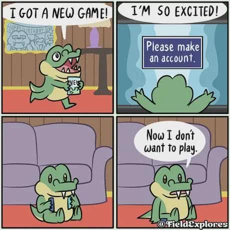 gameswithbots's tweet photo. I did this EXACT thing earlier this year with a game called Lost in Random! I was really excited about the trailer, &amp; the game concept. So I got it on Steam. And then it required me to sign up into EA. Which is something I immediately disliked, I've barely played 3 minutes of it https://t.co/YaYHvgO6ti