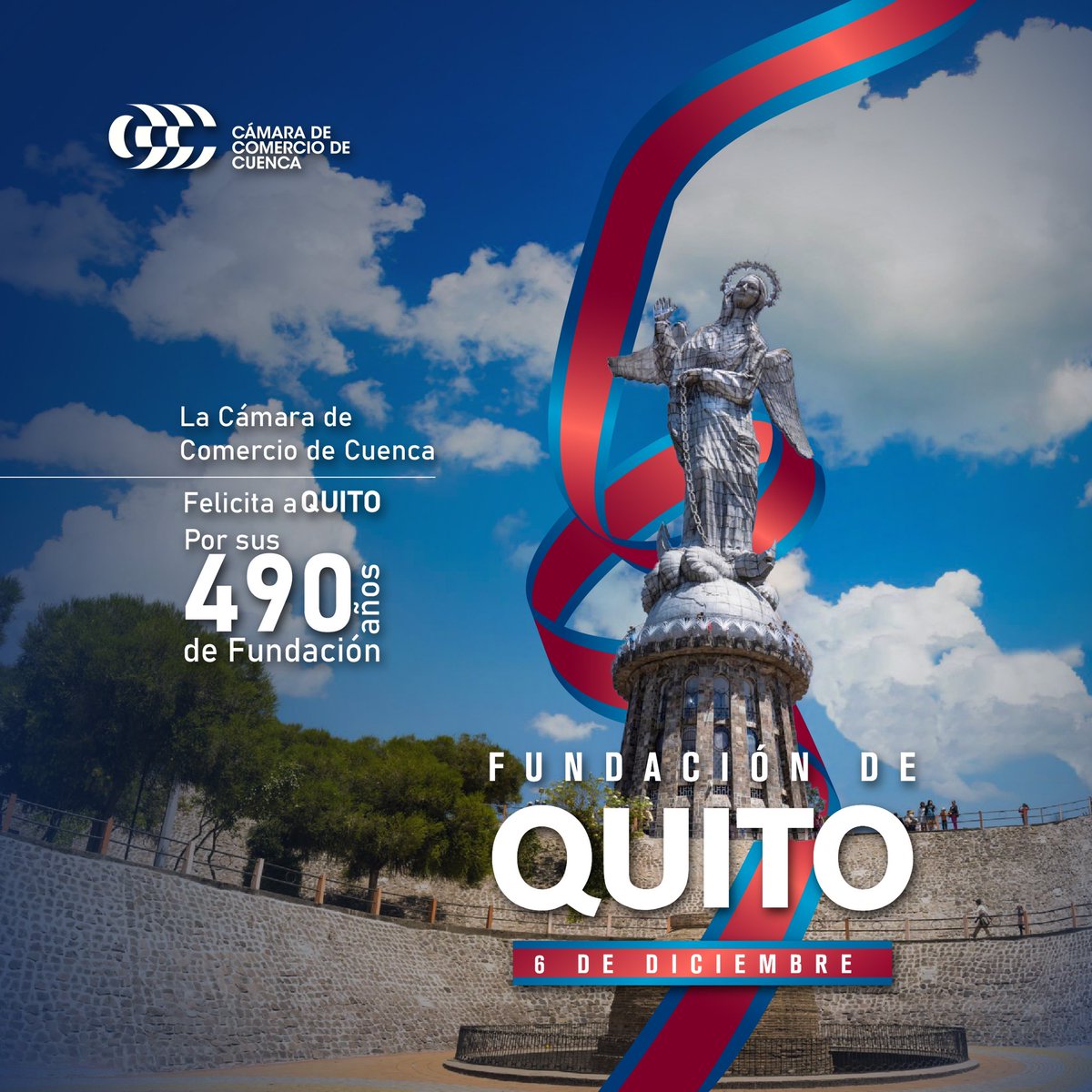 cccuenca's tweet image. Desde la Cámara de Comercio de Cuenca felicitamos a nuestra capital, por sus 480 años de fundación. 

Su historia y desarrollo son un orgullo para todo el Ecuador 🇪🇨