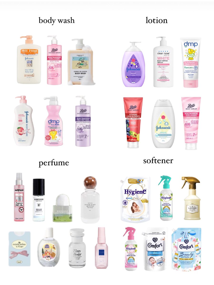 💌 จากใจเลยใช้แค่ 4 อย่างนี้ง่ายๆแต่ยืนยันว่ามีคนทักเรื่องตัวหอมอยู่บ่อยๆ มาแปะให้ครบ body wash / lotion / perfume / softener รวมให้ครบ งบน่ารักทุกชิ้น 👚🎀👀

(รีวิวกลิ่นในเธรด+มีเยอะกว่าในรูป)