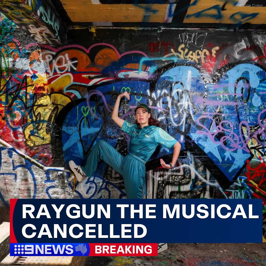 9NewsAUS's tweet image. #BREAKING: Comedian Steph Broadbridge has revealed her new production 'Raygun the Musical', a musical parody featuring a cast of eight people, puppets and original songs inspired by world-famous Olympic breaker Raygun, has been cancelled.

The $10-a-ticket show was set to debut…