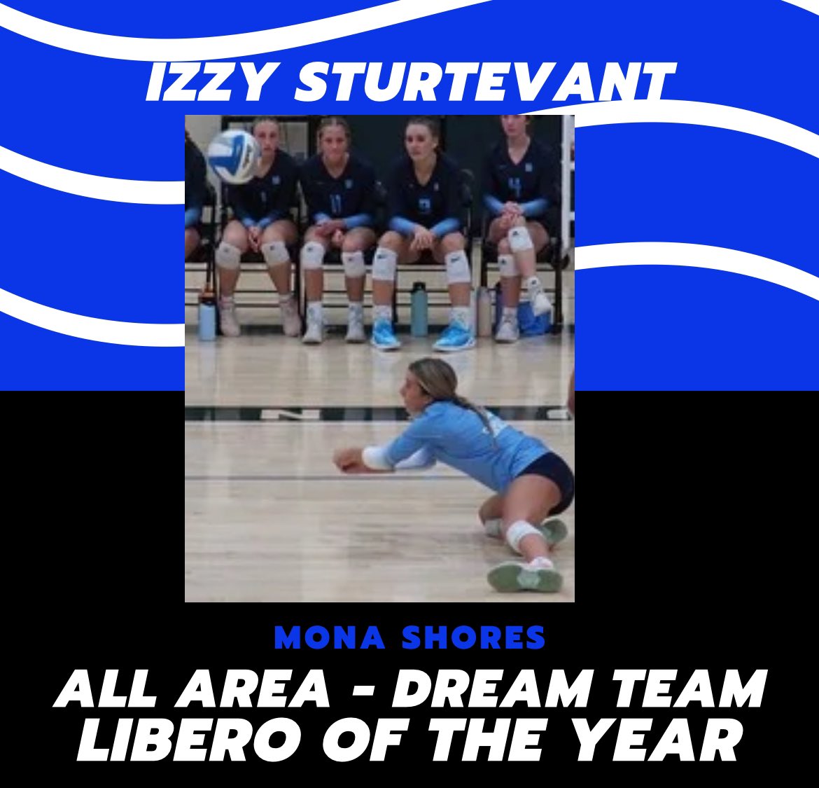 All Area Libero of the YEAR…our own…Izzy Sturtevant ❤️🏐⚓️ CONGRATS! We are so PROUD of you!!