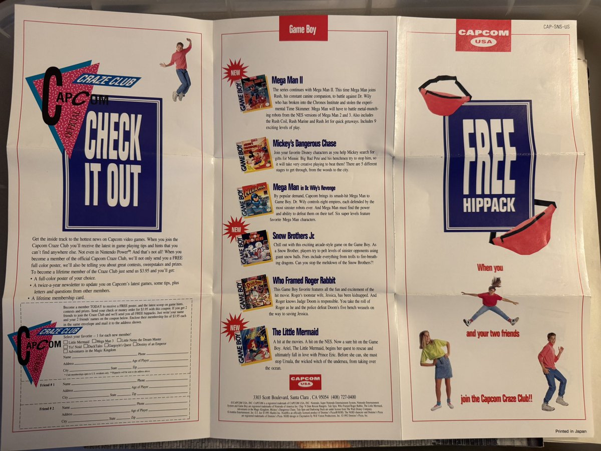 CoachJimmy36's tweet photo. Hey @CapcomUSA_ it took me a little bit to round up 2 friends and save my allowance to join the #crazeclub still got any of those hip packs left!! #capcom #megaman3 #ducktales #littlenemothedreammaster https://t.co/IImPv3q9yx