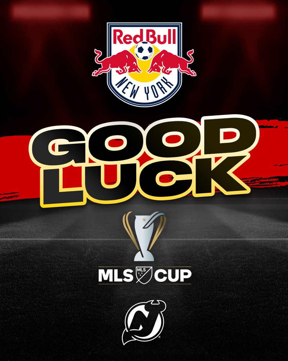 NJDevils's tweet photo. Let’s get it, @NewYorkRedBulls. 👊

Bring home the @MLS Cup, boys! 

#NJDevils | #RedRunsDeep https://t.co/1NBcQpbDHG