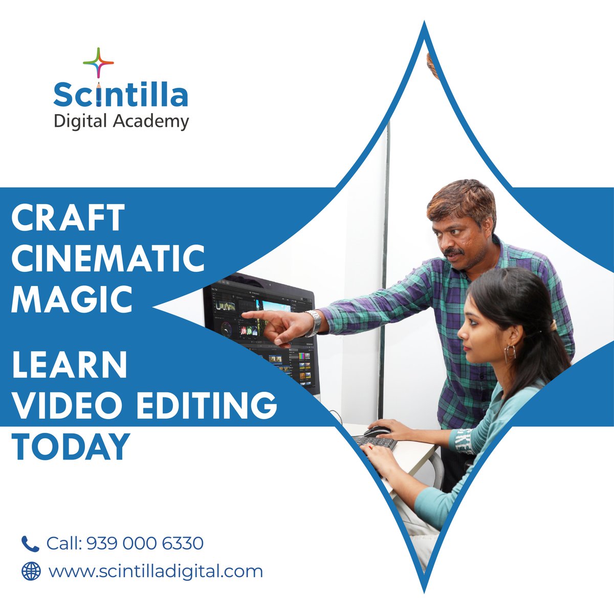ScintillaAcadem's tweet image. A great chance to master the art of video editing to create cinematic wonders. Contact us to know more about our expert-led courses that will help you shine in your career.  
Visit Us: scintilladigital.com
#videoediting #learnvideoediting #videoeditingcourses #mastertheart