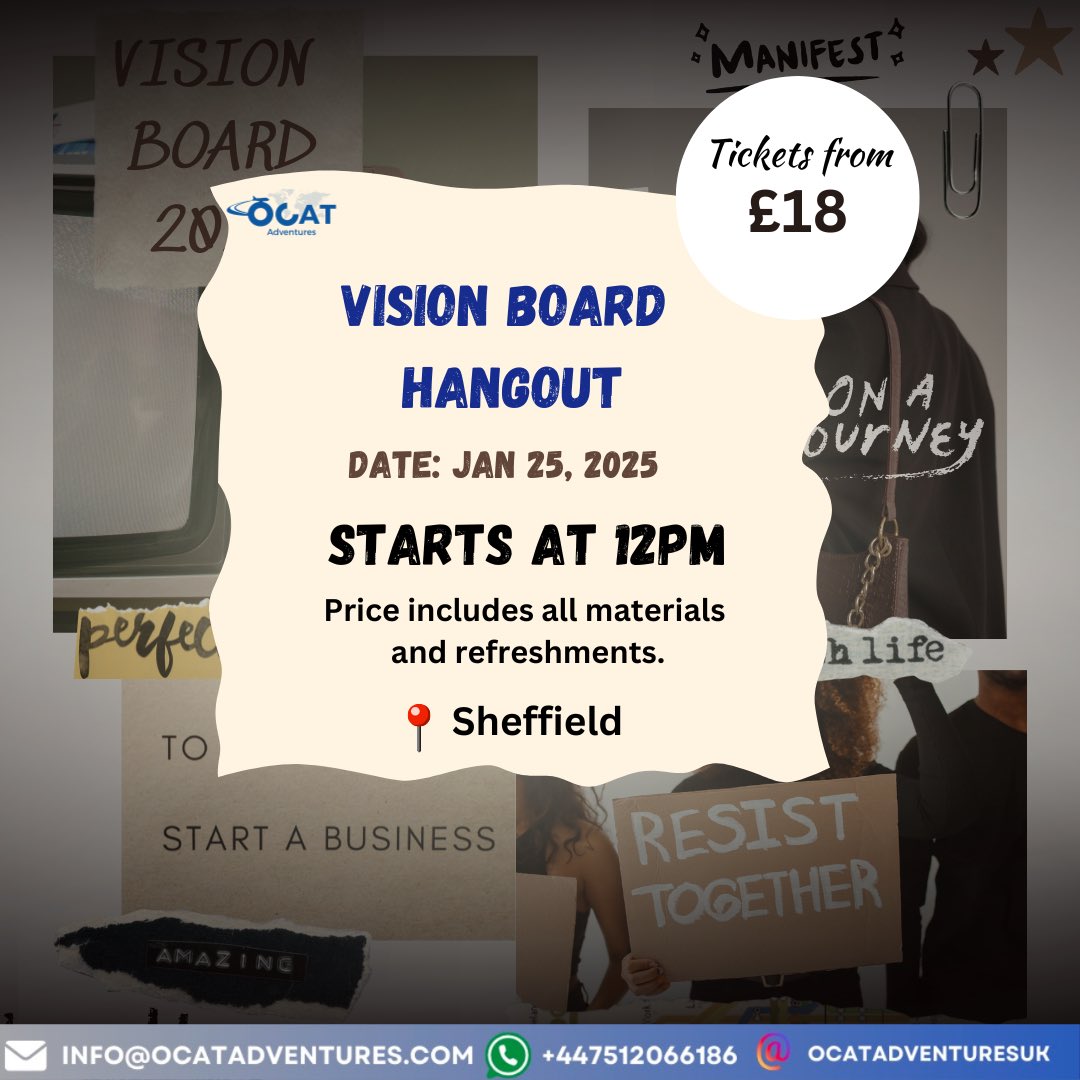 Famorne_'s tweet photo. Hey everyone! If you’re in Sheffield or nearby and love the idea of vision boards, check out this event—I’m the organiser! Here’s the link for details and tickets: https://t.co/AnTr8eLchy https://t.co/nroo4wcLEk
