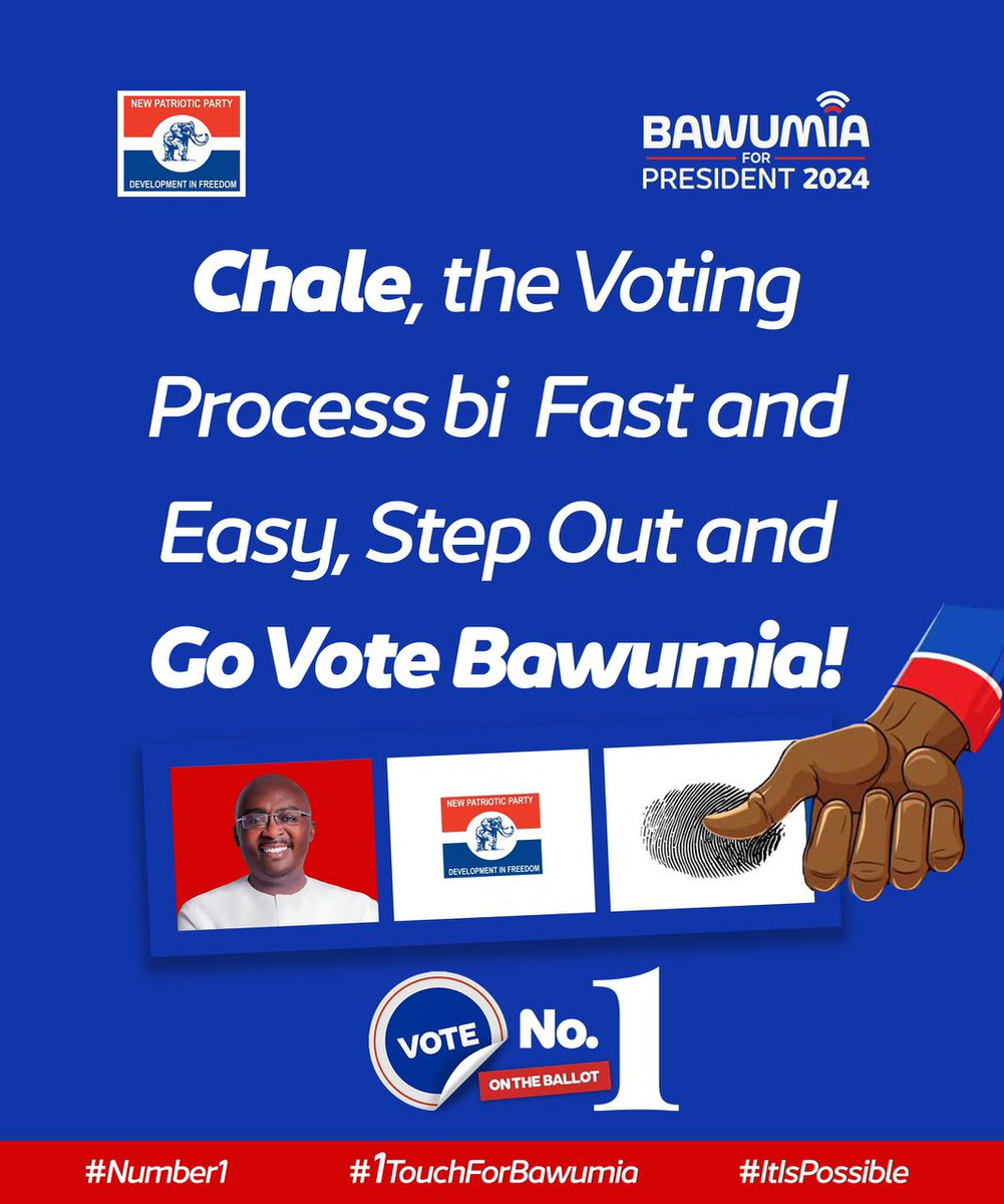 Chale Make We Go Vote......Lets Step Out And VOTE

#VoteNumber1 #1TouchForBawumia