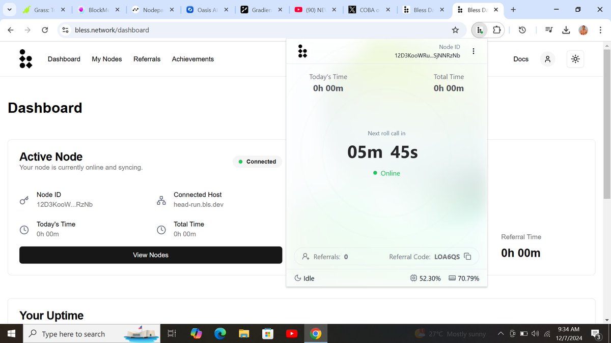 Web_3Vanguard's tweet image. Pay attention to this Project @theblessnetwork

Raised $8M Depin + AI  ⏱️: less than 5 mins to set up   •Visit :  bless.network/dashboard?ref=…•Sign up using either Gmail/Google/ GitHub   •Download the web extension   •Keep your connection active to keep your Node running.
