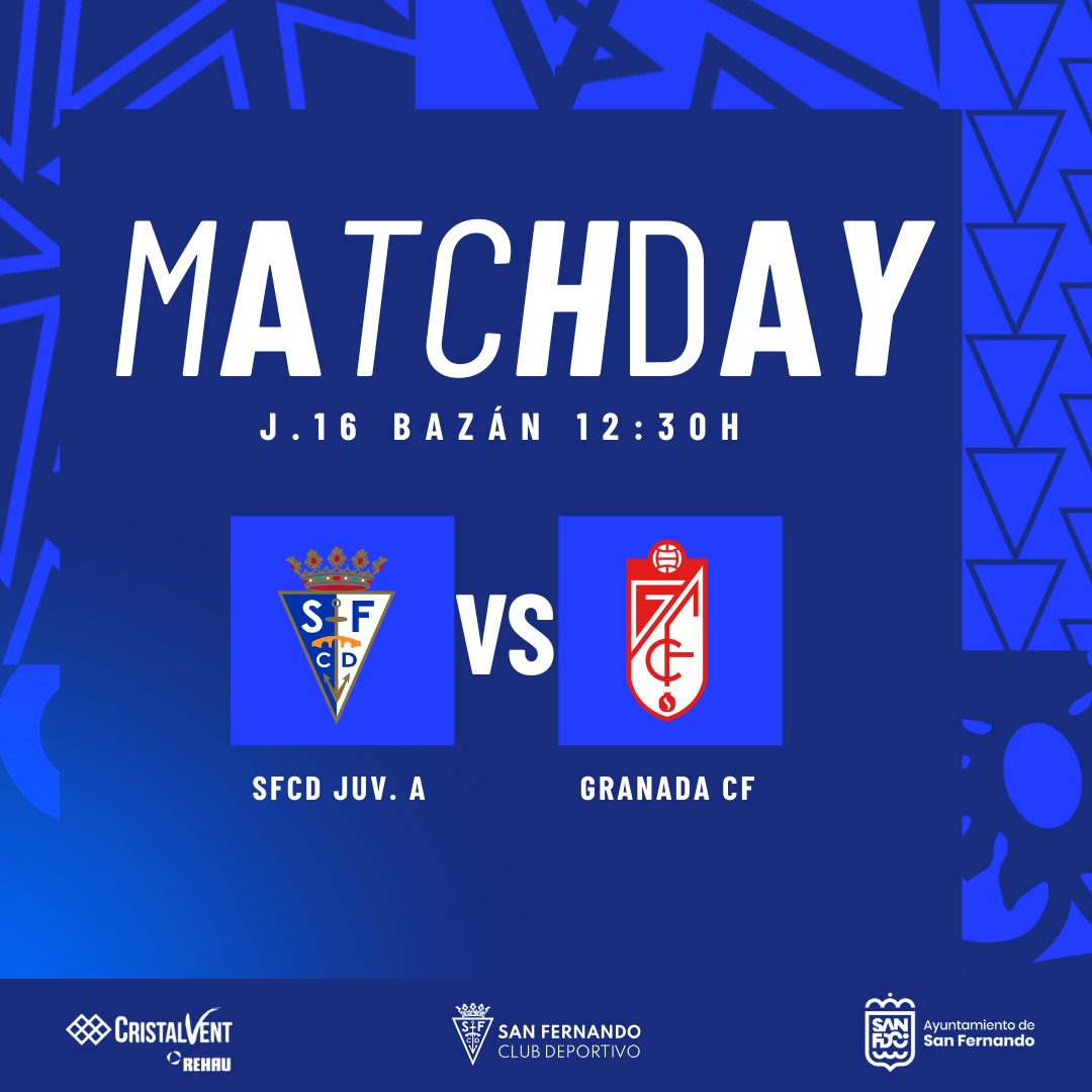 ⚽ ¡Hoy juega el #JuvenilA!  

🆚 <a href="/CanteraNazari/">Granada CF Cantera</a>
⌚ 12:30 h. 
🏟️🔥 #RevientaBazán
🏆 J.16 División de Honor Juv.

🦁 ¡A por la victoria, cachorros!