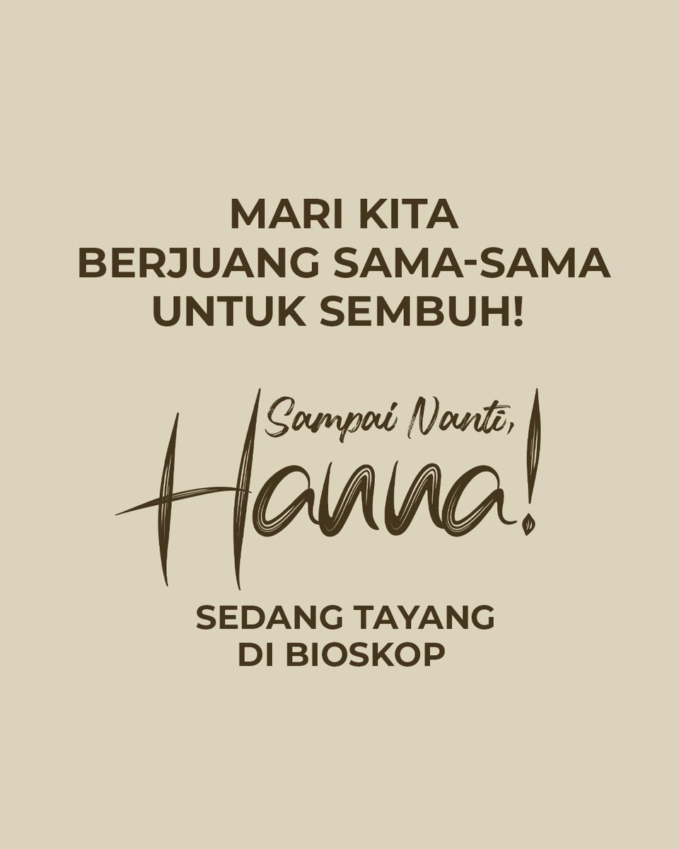 Buat kalian semua yang pernah terluka atau masih membawa luka itu bersama trauma dari masa lalu, Hanna mau ajak kalian buat nonton #SampaiNantiHanna dan berjuang bareng-bareng buat menghargai setiap proses untuk sembuh🤎

#SampaiNantiHannaFilm #JodohTakLariKemana
