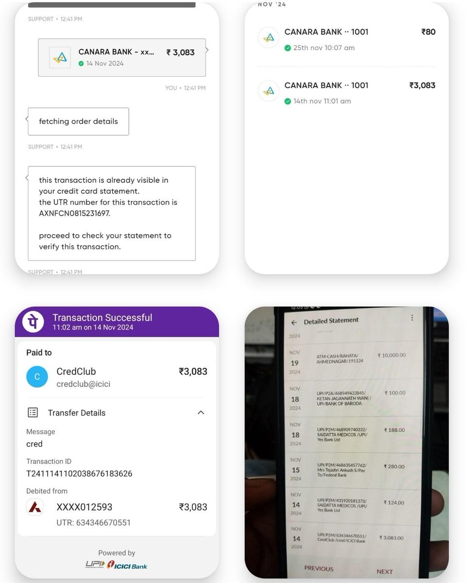 TeloreMininath's tweet photo. @CRED_support From last 14.11.2024 I have paid credit card bill from your Cred App(9921848706) but yet not credited in credit card ac, only because of you we are going in overdue and penalty... kindly revert and resolve payment issue by today, otherwise we will go through by court. https://t.co/AItCp5FcVR