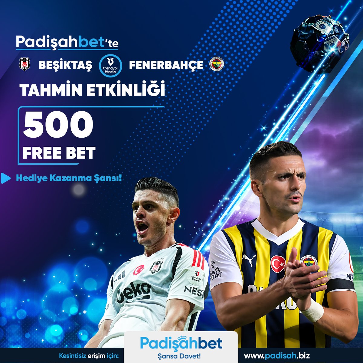 👑#Padişahbet'te Doğru Tahmin Etkinliği Başladı !!!

⚽️ #Beşiktaş 🆚 #Fenerbahçe
 
❓İlk Yarı Skorunu Tahmin Et? = 250 Freebet
❓Maç Sonucu Skorunu Tahmin Et? = 250 Freebet

⭐️Cevabını Kullanıcı Adınla Yoruma Bırak Ödülü Kap!

Padişahbet Şansa Davet👇
padisah.pro