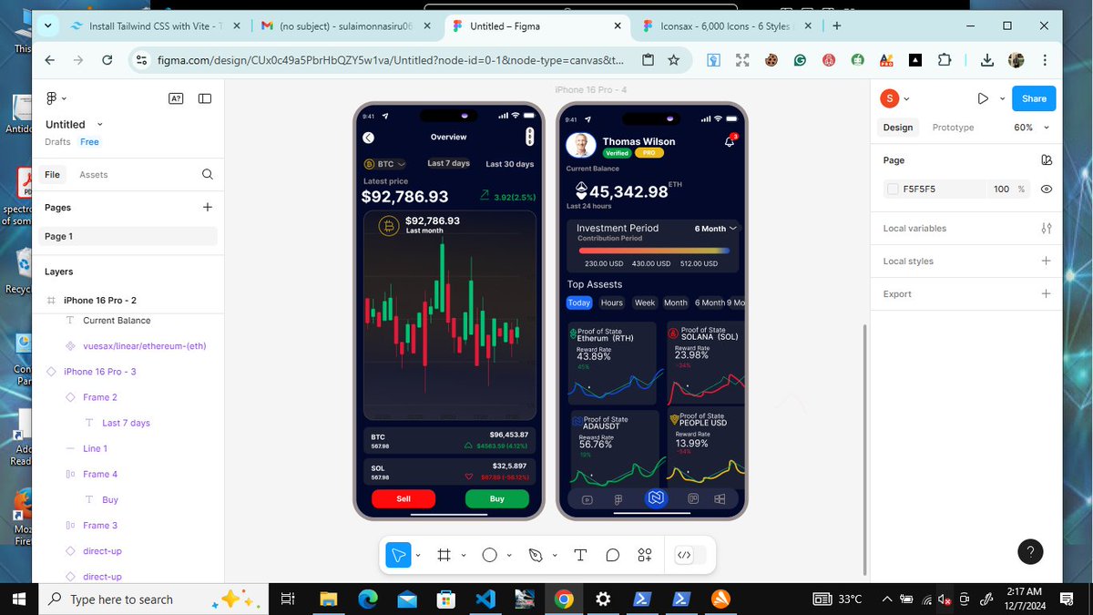 Nasiruatanda123's tweet image. New trading app design!📊 Most people prefer dark mode, so I made it happen in just 3 hours.🔥
Duplication(CTRL + D) is the key to efficiency! 
What are you working on this weekend? #tradingapp #designcommunity #WebDevelopment #mobileDesign