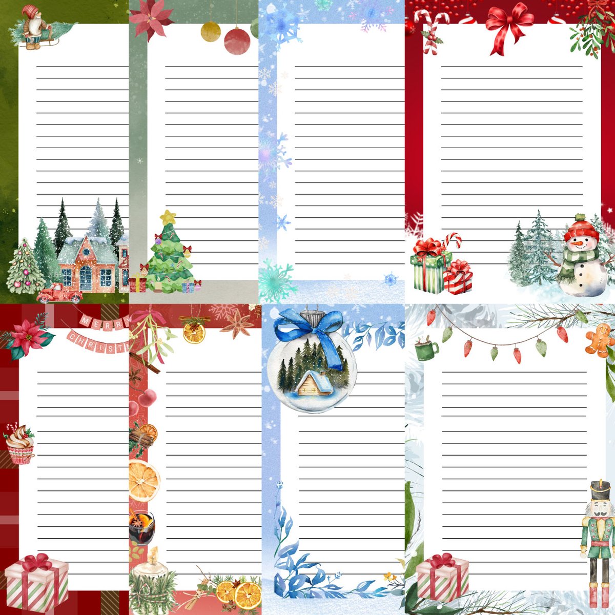 nanaleaf_design's tweet photo. クリスマス柄の便せんです♪ 

8種類セット✨

ダウンロード販売ですので 
何枚でも印刷してお使いいただけます 
（PCからご購入いただけます）  

https://t.co/0EMy4D6DTV

#クリスマス #レターセット #便せん https://t.co/5K4rChi8tk