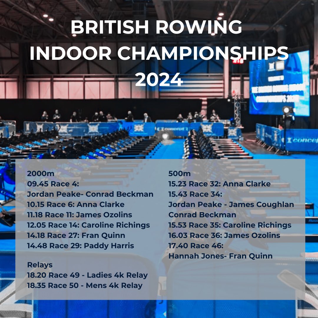 Let’s go Ariel. Representing in a number of races today. Good luck to all Arielites taking part! #britishrowingindoorchampionships #bristolarieladventures #indoorrowing #gorowindoor