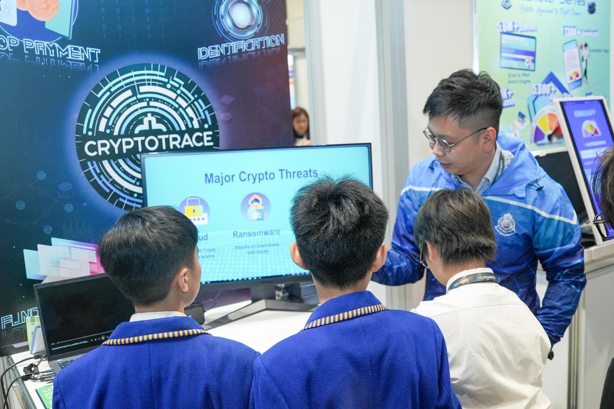 hkpoliceforce's tweet photo. CELEBRATING💡INVENTIVENESS
Our #CyberSecurity & Technology Crime Bureau’s earned accolades at the 4th Asia Exhibition of Innovations & Inventions🇭🇰-cum-@Inventions_GVA🇨🇭—📍Asia for its
🪙‘CryptoTrace’ developed with @HKUniversity—🥇
📱‘Scameter’—🥈

#TheTechBehind the inventions:

🪙‘CryptoTrace’
Harnessing cutting-edge #blockchain analytics to extract pivotal leads with precision—‘CryptoTrace’, jointly developed by the Hong Kong Police Force & the University of Hong Kong—effectively traces transactions involving #DigitalCurrencies, providing strong support for frontline #cybercrime investigators & streamlining probes into #VirtualCurrencies-related scams.

📱‘Scameter’
Embodying the functions of an #AntiScam information search engine, a mobile app & an instant #FraudAlert system connected to banks—the HKPF’s ‘Scameter’ series utilises #OpenData to conduct real-time detection of fraud, making timely interventions in the event of scams to help citizens bolster self-defence in cyberspace.

➖➖➖➖➖➖➖➖➖➖
The accolades are testament to the #HKPF’s
💡commitment to innovation
🔎ever-strengthening investigative capability
🛡️crime prevention endeavours to shield the public from #CyberThreats