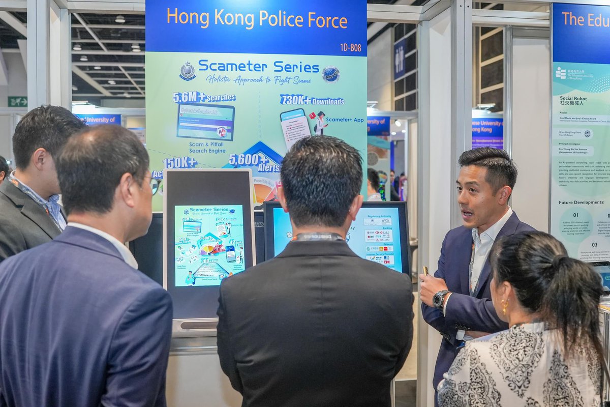 hkpoliceforce's tweet photo. CELEBRATING💡INVENTIVENESS
Our #CyberSecurity & Technology Crime Bureau’s earned accolades at the 4th Asia Exhibition of Innovations & Inventions🇭🇰-cum-@Inventions_GVA🇨🇭—📍Asia for its
🪙‘CryptoTrace’ developed with @HKUniversity—🥇
📱‘Scameter’—🥈

#TheTechBehind the inventions:

🪙‘CryptoTrace’
Harnessing cutting-edge #blockchain analytics to extract pivotal leads with precision—‘CryptoTrace’, jointly developed by the Hong Kong Police Force & the University of Hong Kong—effectively traces transactions involving #DigitalCurrencies, providing strong support for frontline #cybercrime investigators & streamlining probes into #VirtualCurrencies-related scams.

📱‘Scameter’
Embodying the functions of an #AntiScam information search engine, a mobile app & an instant #FraudAlert system connected to banks—the HKPF’s ‘Scameter’ series utilises #OpenData to conduct real-time detection of fraud, making timely interventions in the event of scams to help citizens bolster self-defence in cyberspace.

➖➖➖➖➖➖➖➖➖➖
The accolades are testament to the #HKPF’s
💡commitment to innovation
🔎ever-strengthening investigative capability
🛡️crime prevention endeavours to shield the public from #CyberThreats