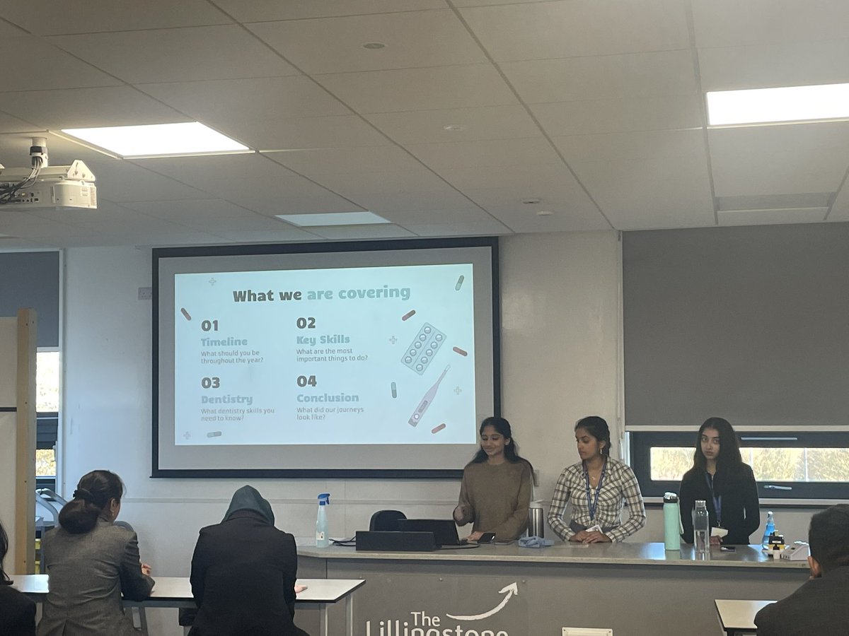 For the last two weeks, Medsoc sessions for Year 12s have been led by Year 13s: Tanya, Srijani, Loveleen, Despoina, Emme, River and Lara have led to three separate sessions providing invaluable advice for Year 12s on how to approach the next 18 months. <a href="/TheRoyalLatin/">RLS</a>