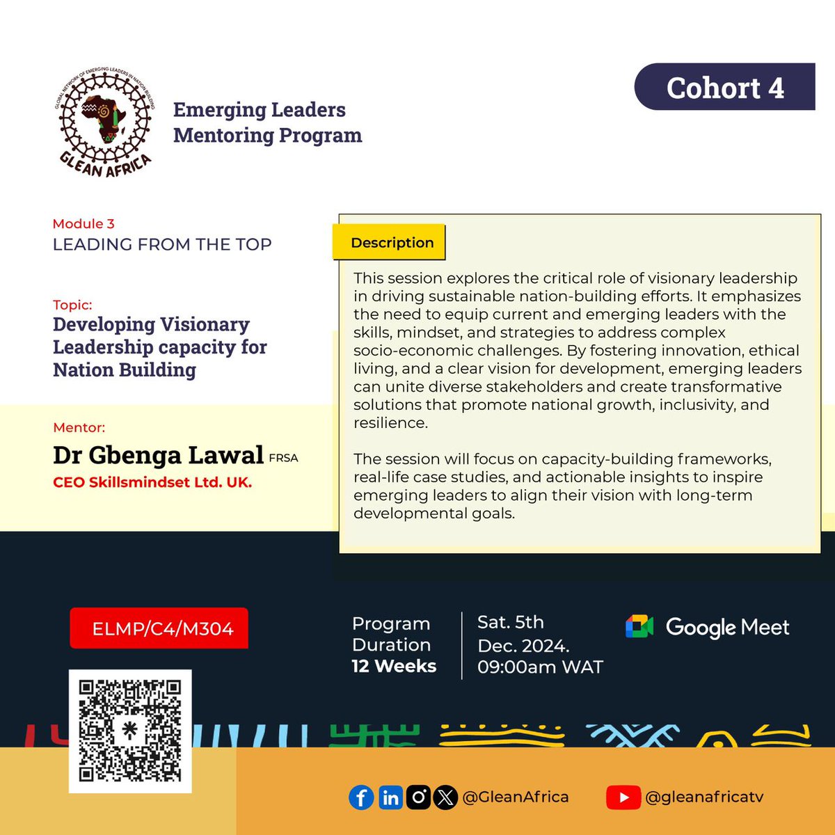 Today @ELMP we are discussing self and visionary leadership capacity for nation building.
