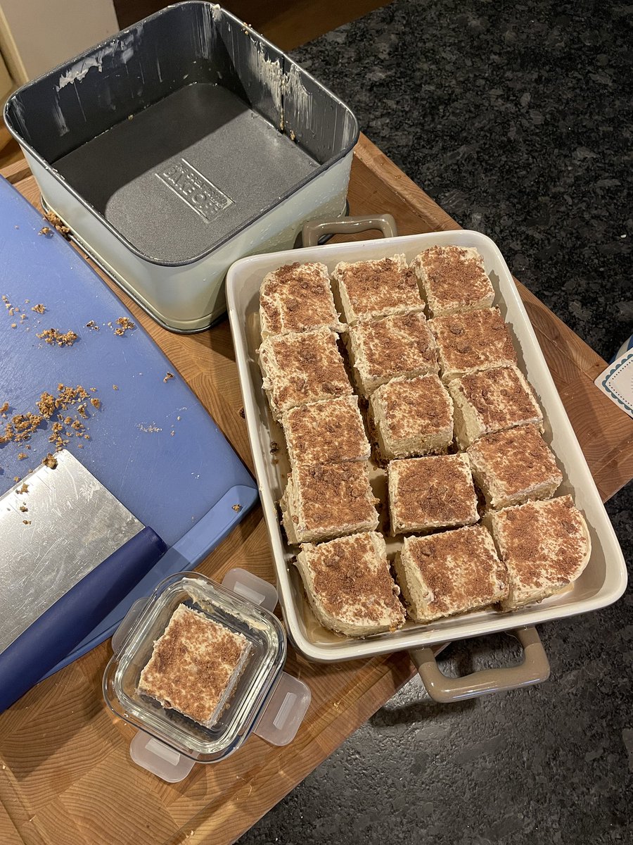 Things I have learned today. If I cut the square chocolate cheesecake into 16 equal pieces, but take it to the party in a rectangular dish, THERE IS A PIECE LEFTOVER FOR ME LATER! 😋Who knew maths could be this useful! 🤣#lifeskills #edutwitter