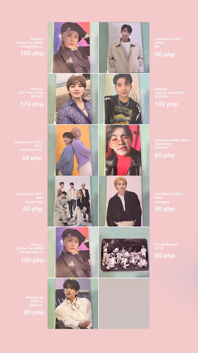 alweys_es's tweet photo. WTS LFB CARAT
Seventeen Photocards (Album and non-album) ❗️STRICTLY SOLD AS SET ❗️

FOR 3000 php if 3 days DOP and 2800 PAYO

Total 22 pcs of album pcs/tcs/merch pcs + many freebies

Check photos for the price breakdown
- All mint condi
- Onhand
- dm/reply to reserve or for qs https://t.co/pBN29Ra2m3