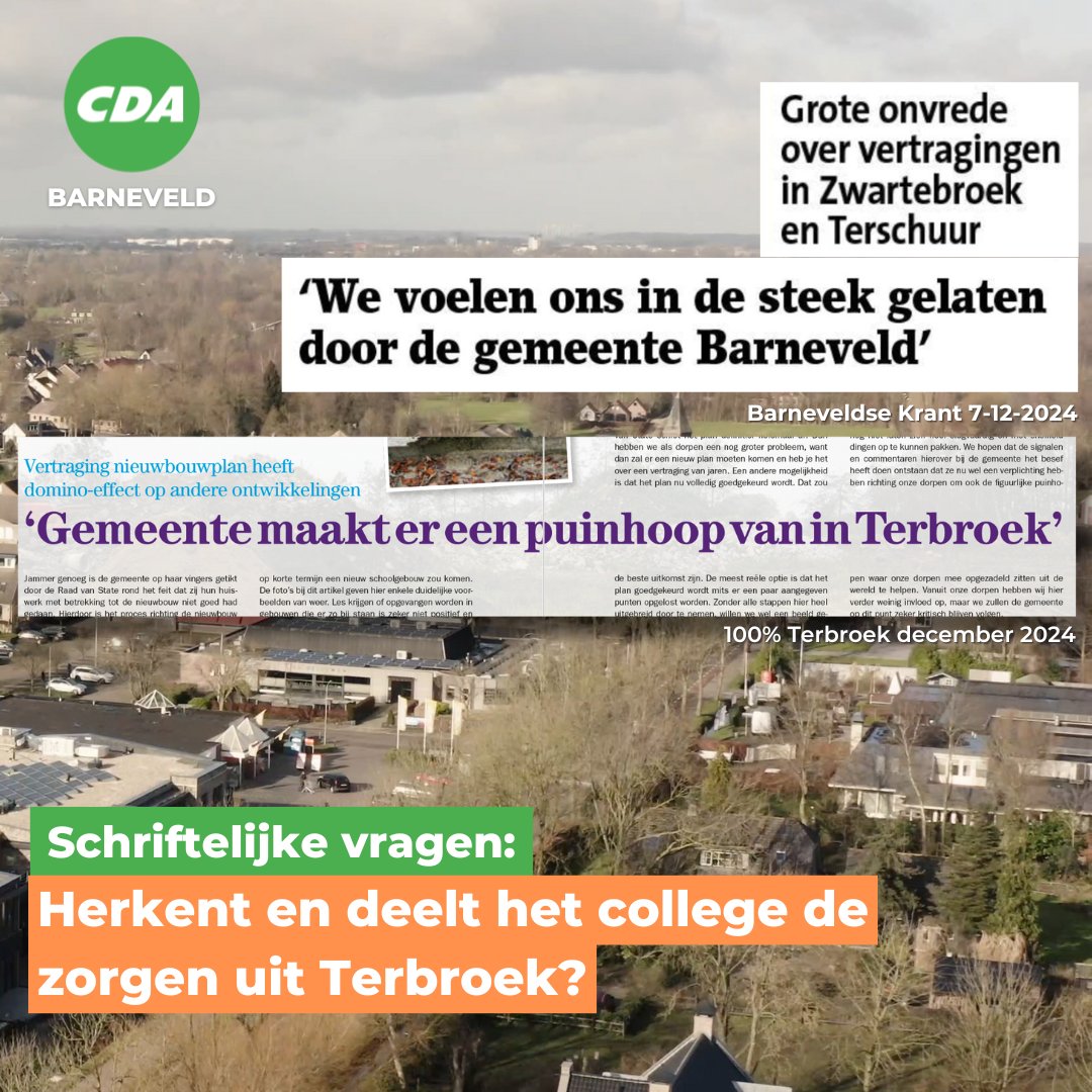 📰 De inhoud van het artikel 100% Terbroek, evenals ons contact met enkele opstellers, heeft bij ons aanleiding gegeven tot grote zorg. Daarom hebben wij schriftelijke vragen gesteld. Lees ze hier: cdabarneveld.nl/schriftelijke-…