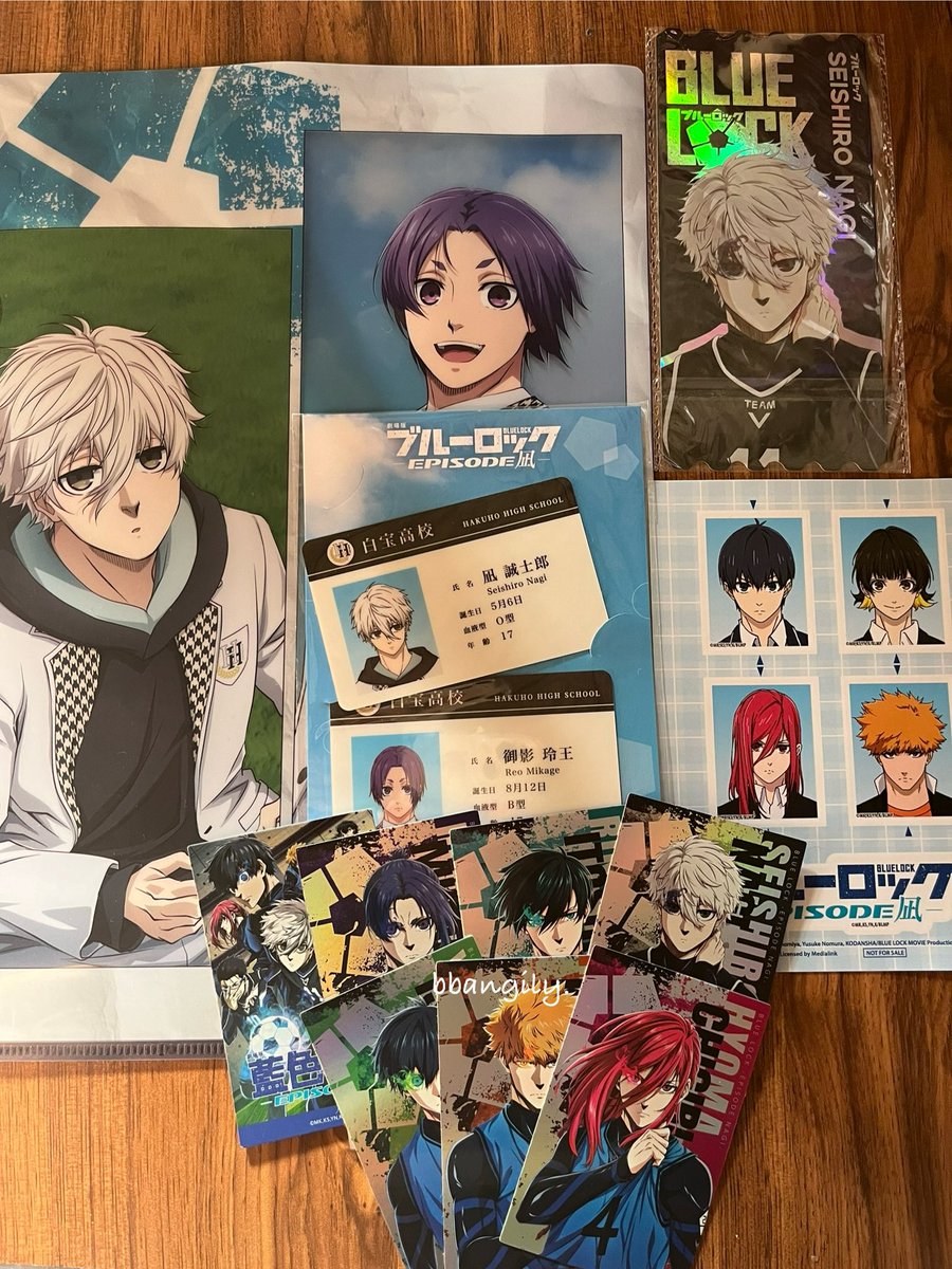 bbangily's tweet photo. wts / want to sell

blue lock movie episode nagi fan screening official merchandise

prefer take all:
⭐️ clear file nagi reo, ticket, id card, sticker, photocard set (minus bachira)

📍 bogor
🍊 ✅

tags. #warunganime #warungbllk #warungbluelock https://t.co/5HuIkMJt6J